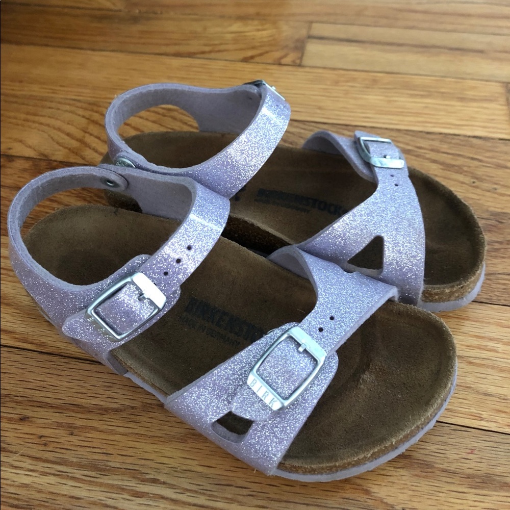 Purple glitter Birkenstock sandals